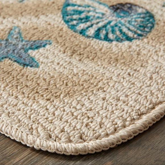 Mohawk Beach Coastal Nautical Shells Accent Rug 18” x 30” - Picture 3 of 8